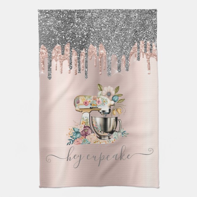 Linge De Cuisine Parties scintillant  Mixer Floral Rose Gold (Vertical)