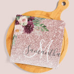 Linge De Cuisine Parties scintillant rose moderne et flamme à fleur<br><div class="desc">Parties scintillant rose moderne et flamme à fleurs avec nom</div>
