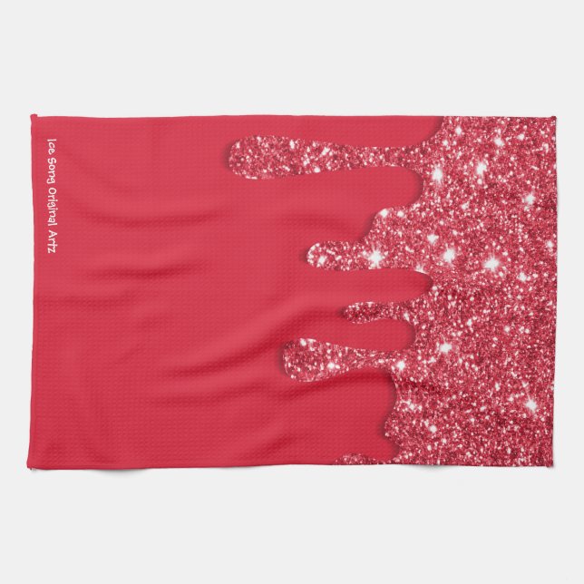 Linge De Cuisine Parties scintillant rouge (Horizontal)