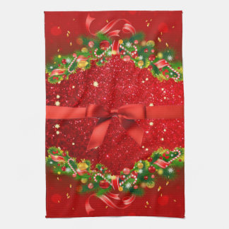 Linge De Cuisine Parties scintillant rouges avec des ornements de B