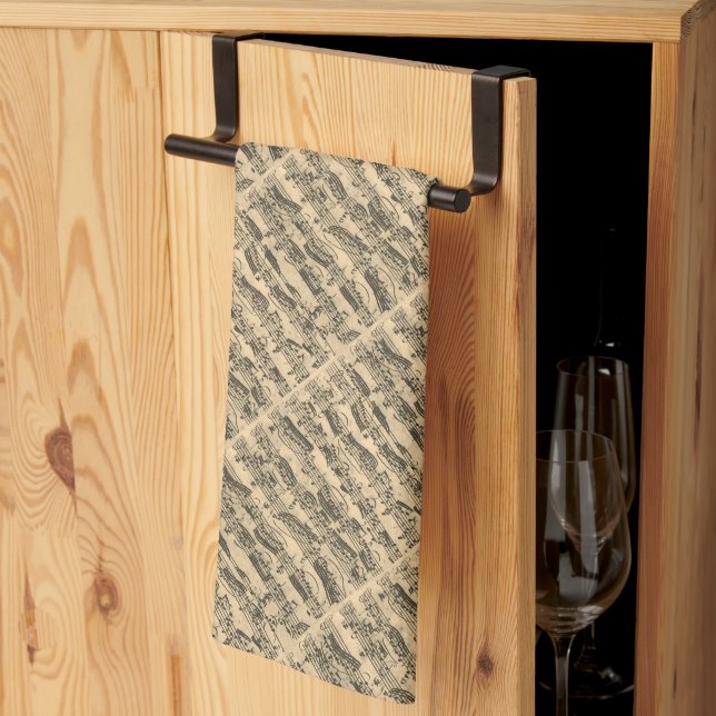 Linge De Cuisine Partition de JS Bach (Pliage en tiers)
