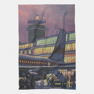 Linge De Cuisine Passagers d'affaires vintage dans un avion à l'aér