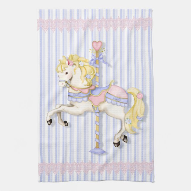 Linge De Cuisine Pastel Carousel Pony (Vertical)
