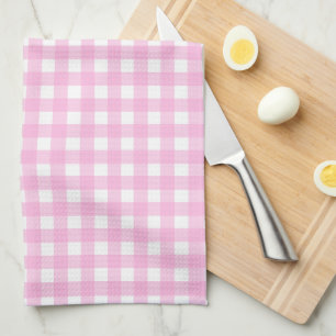Linge De Cuisine Pastel Pink En vichy Motif