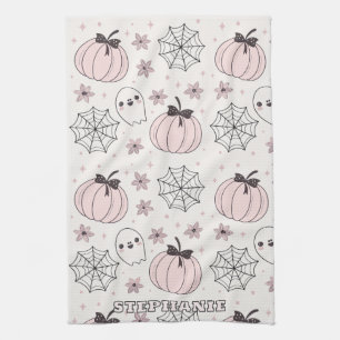 Linge De Cuisine Pastel Pink Halloween Motif sans couture