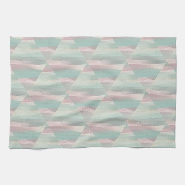 Linge De Cuisine Pastel Rose & Vert Esthétique - Maroc Hills Range (Horizontal)