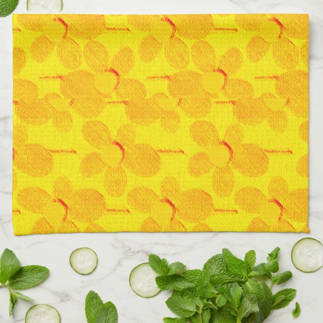 Linge De Cuisine Pastels d'été craie floraux (Plié)