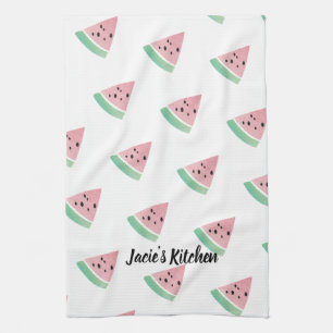 Linge De Cuisine Pastèque Moderne Rose Aquarelle