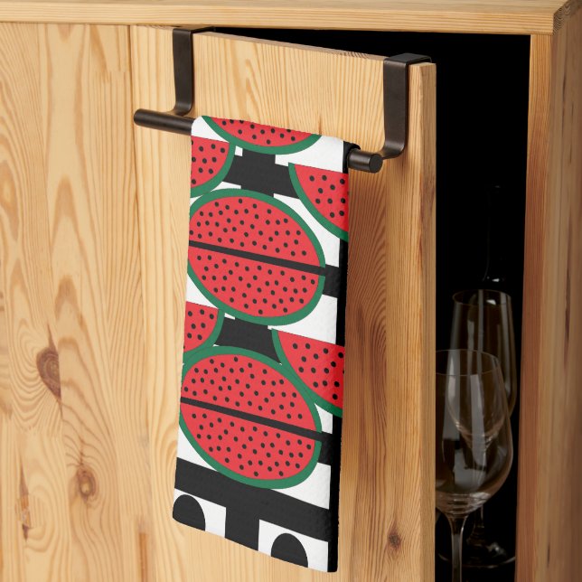 Linge De Cuisine Pastèque motif géométrique de fruit d'été     (Pliage en tiers)