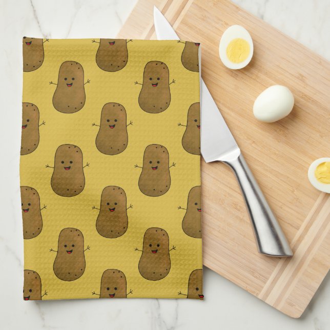 Linge De Cuisine Patate Heureuse (Quart Plié)