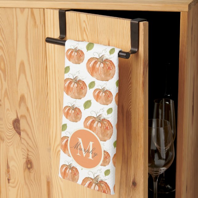 Linge De Cuisine Patch Citrouille de chute Monogram (Pliage en tiers)