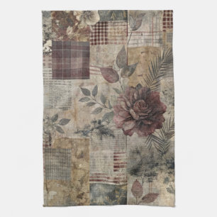 Linge De Cuisine Patchwork Botanique Rustique Vintage (2)