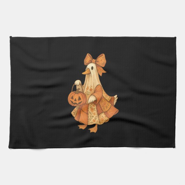 Linge De Cuisine Patchwork de canard mignon pour la fête d'Hallowee (Horizontal)