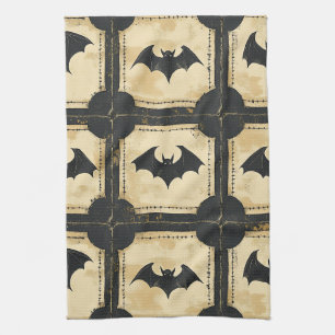 Linge De Cuisine Patchwork de Grunge Denim Halloween avec chauves-s