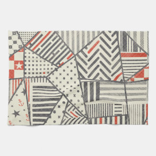 Linge De Cuisine Patchwork rétro : Conception géométrique Abstraite