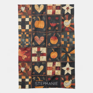 Linge De Cuisine Patchwork rustique   Art populaire Motif de courte