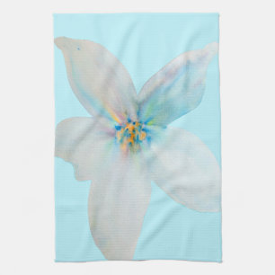 Linge De Cuisine Pâte de fleur d'aquarelle à fleurs blanches