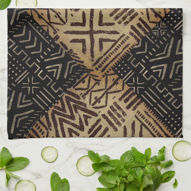 Linge De Cuisine Patine rustique afrocentrique  (Plié)