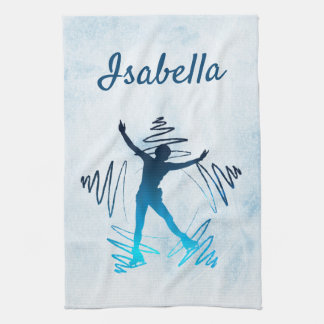 Linge De Cuisine Patineur de glace étoile Couleur bleu de la lame