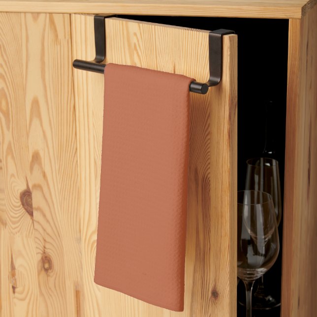 Linge De Cuisine Patrimoine Moderne Uni Riche Terracotta (Pliage en tiers)