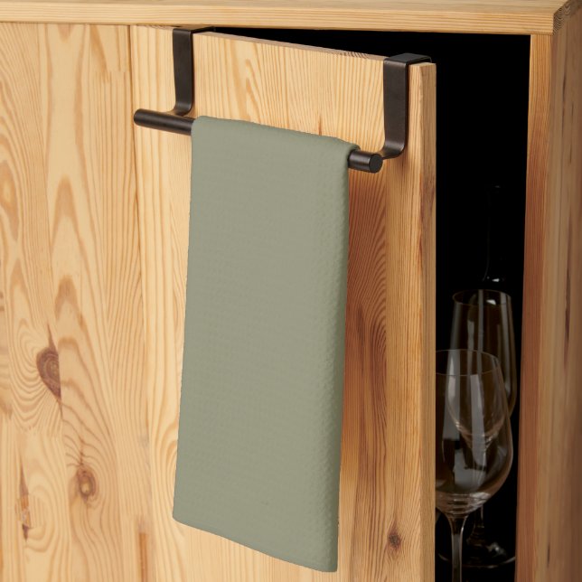 Linge De Cuisine Patrimoine Moderne Uni Sage Profond (Pliage en tiers)