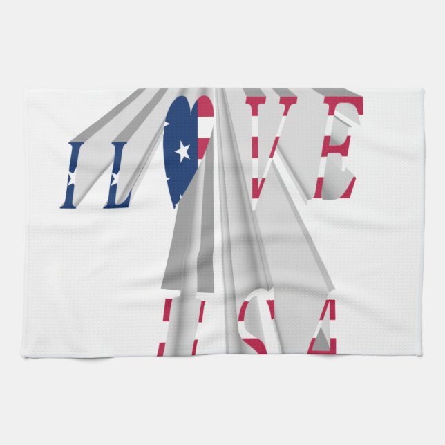 Linge De Cuisine Patriotisme effarant : I Love USA Perspective Art (Horizontal)