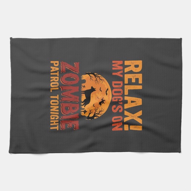 Linge De Cuisine Patrouille de Chien Zombie Halloween (Horizontal)