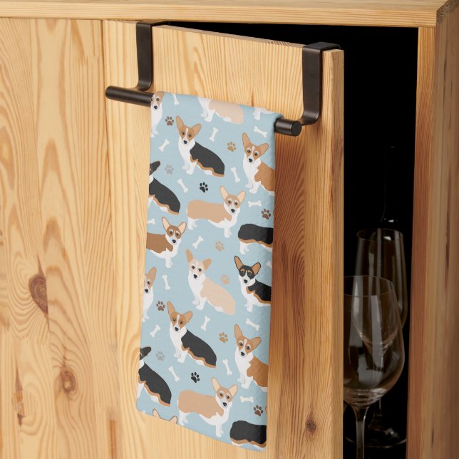 Linge De Cuisine Patrouilles et os de Chiens de Corgi (Pliage en tiers)