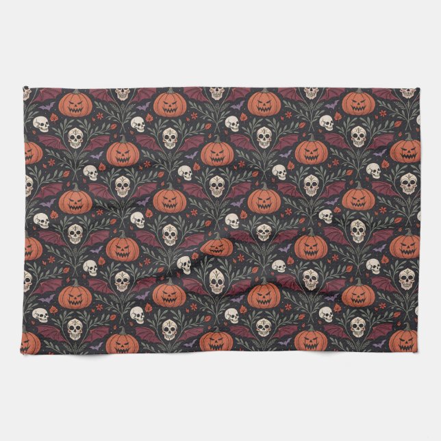 Linge De Cuisine Pattern d'Halloween (Horizontal)