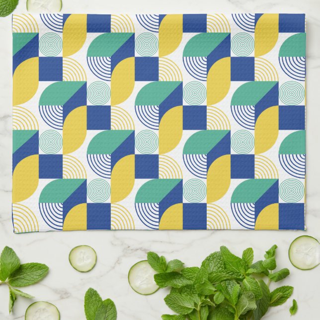 Linge De Cuisine Patters bleus (Plié)