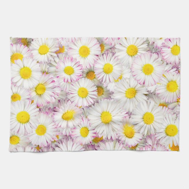 Linge De Cuisine Patters Pink Purple Daisy Flower (Horizontal)