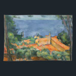 Linge De Cuisine Paul Cezanne - Estaque aux toits rouges<br><div class="desc">Estaque aux toits rouges / L'Estaque aux toits rouges - Paul Cezanne,  Huile sur toile,  1883-1885</div>
