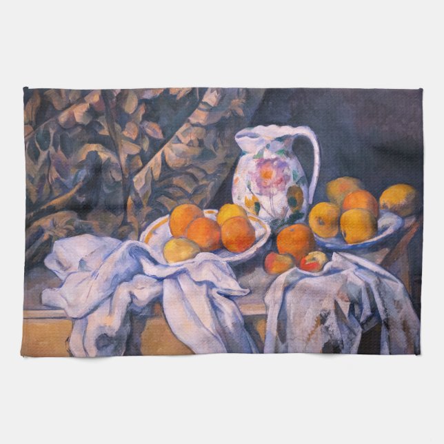 Linge De Cuisine Paul Cezanne - La vie morte avec un rideau (Horizontal)