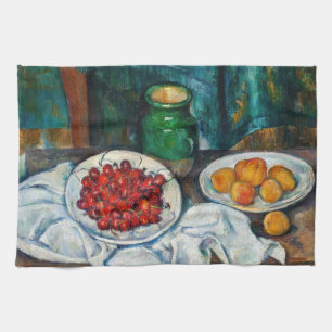 Linge De Cuisine Paul Cezanne - Nature morte aux cerises et aux pêc