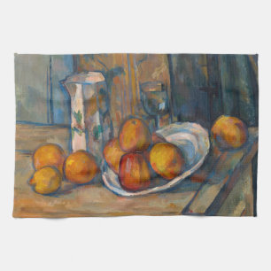 Linge De Cuisine Paul Cezanne - Nature morte avec pot à lait et fru