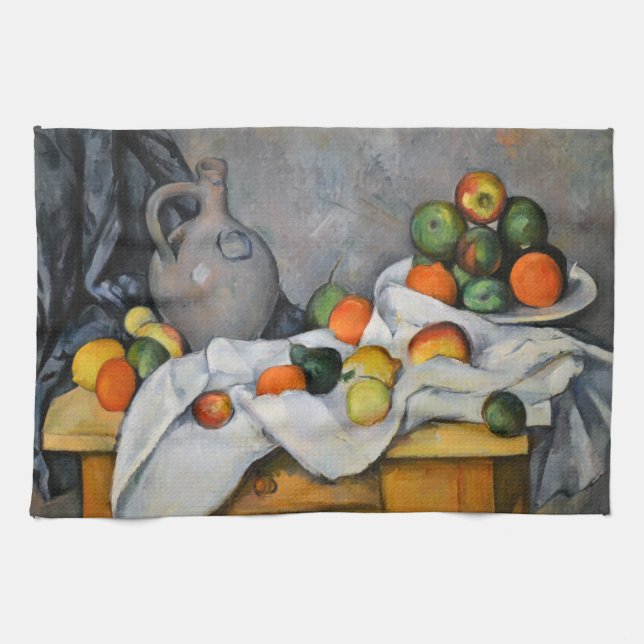 Linge De Cuisine Paul Cezanne - Rideau, bol de jug et de fruits (Horizontal)