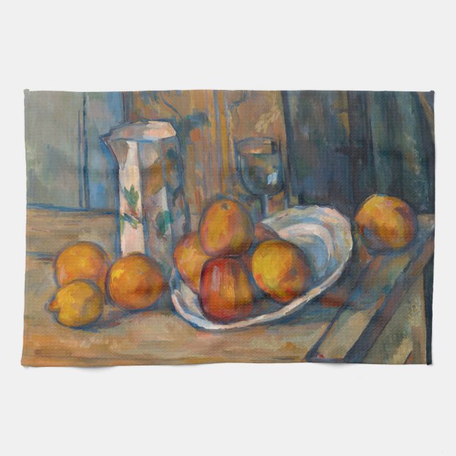 Linge De Cuisine Paul Cezanne - Vie morte avec Jug de Lait et Fruit (Horizontal)
