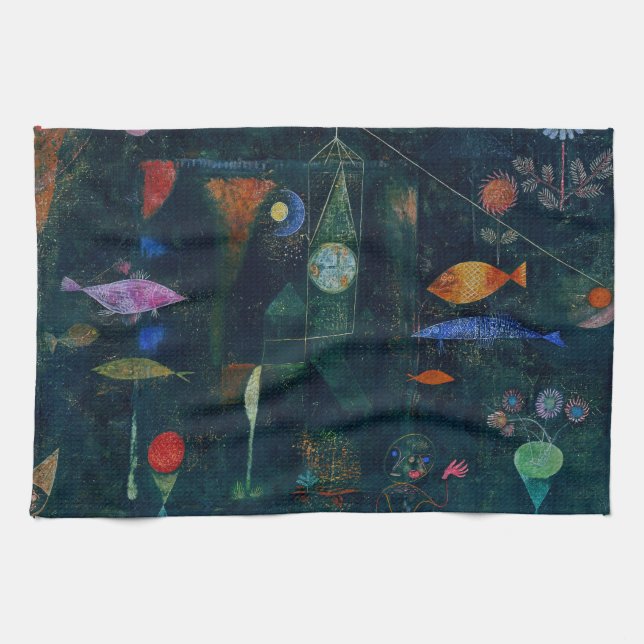 Linge De Cuisine Paul Klee Fish Magic Peinture Abstraite Art graphi (Horizontal)