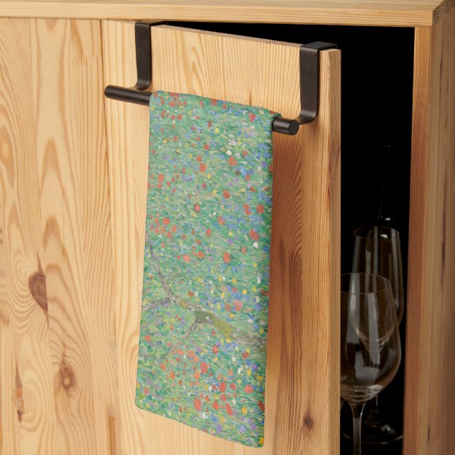 Linge De Cuisine Pavots en fleurs - Gustav Klimt (Pliage en tiers)