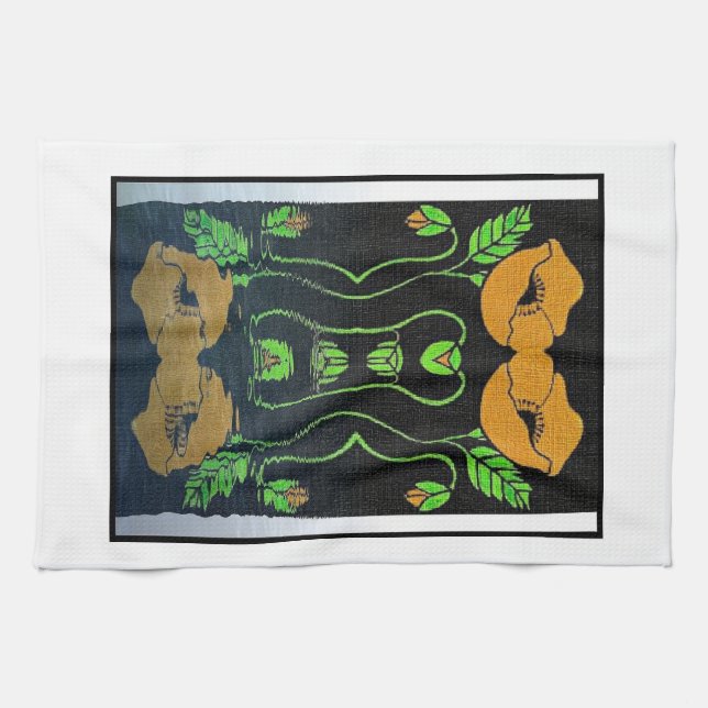 Linge De Cuisine Pavots jaunes (Horizontal)