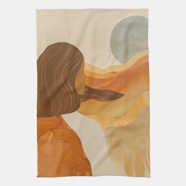 Linge De Cuisine Paysage Abstrait de Boho (17) (Vertical)