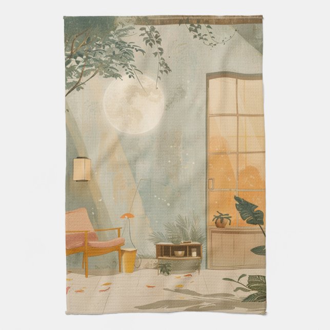 Linge De Cuisine Paysage Abstrait de Boho (6) (Vertical)