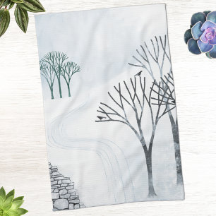 Linge De Cuisine Paysage artistique de neige hivernale