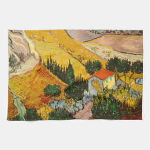 Linge De Cuisine Paysage avec Maison et PloughmaVincent van Gogh