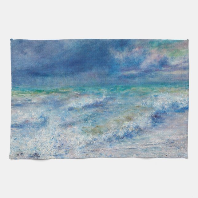 Linge De Cuisine Paysage bleu de Renoir Impressionniste Peinture (Horizontal)