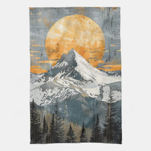 Linge De Cuisine Paysage de montagne majestueux - Nature rustique