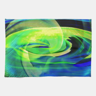 Linge De Cuisine Paysage extraterrestre abstrait néon