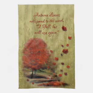 Linge De Cuisine Paysage Feuille en chute