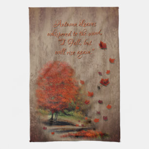 Linge De Cuisine Paysage Feuille en chute