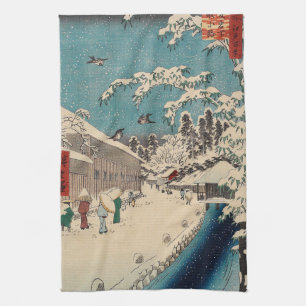 Linge De Cuisine Paysage hivernal d'Hiroshige japon ukiyo-e antique